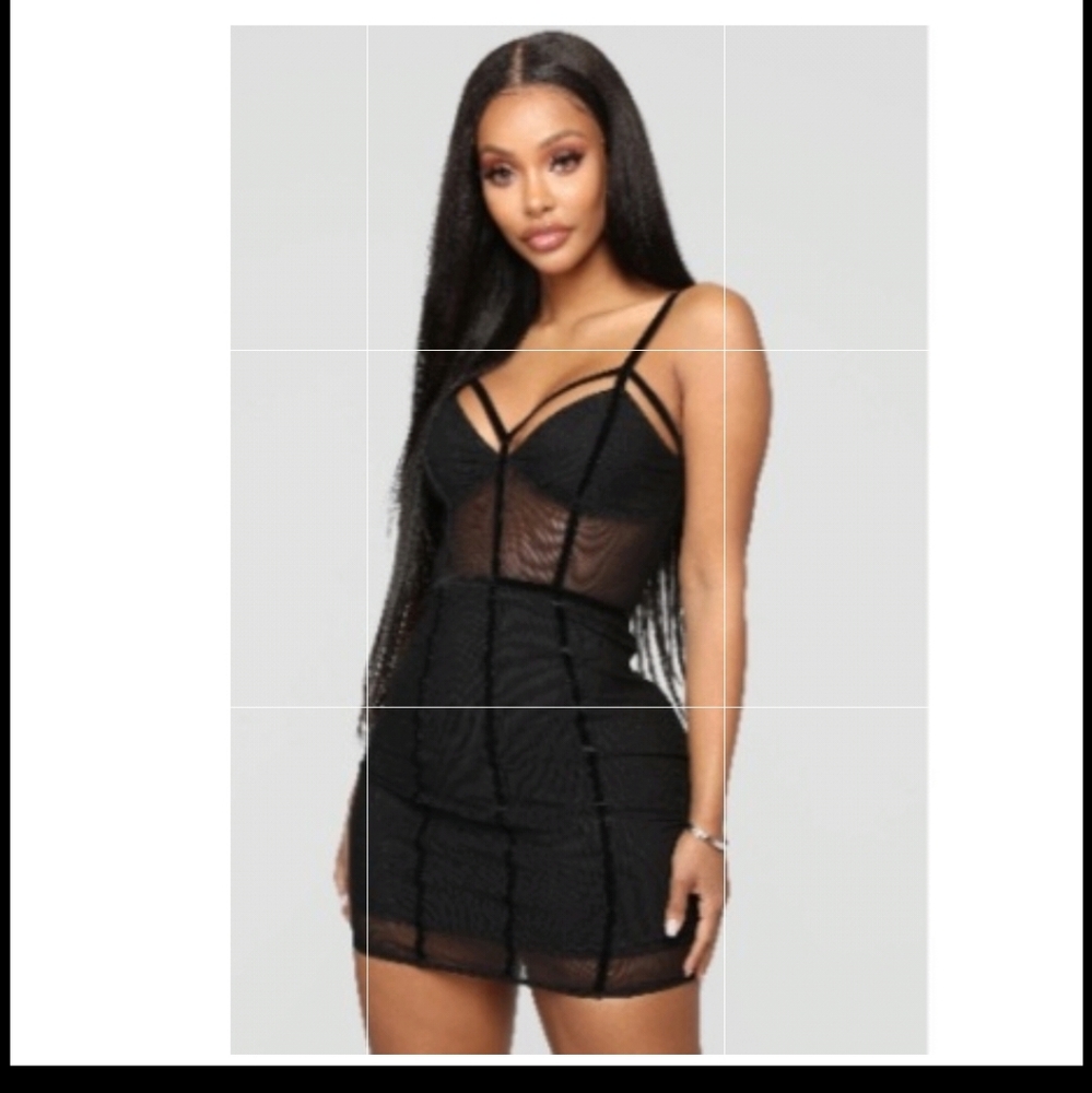 Fashion Nova Black Mini Dress XS
